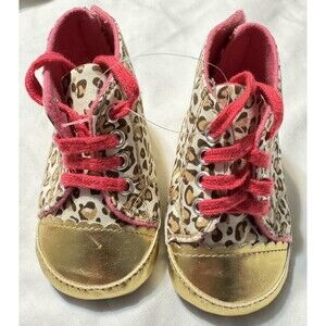 Burberry London Baby Shoes Leopard print pink shoelaces Baby Shower Gifts